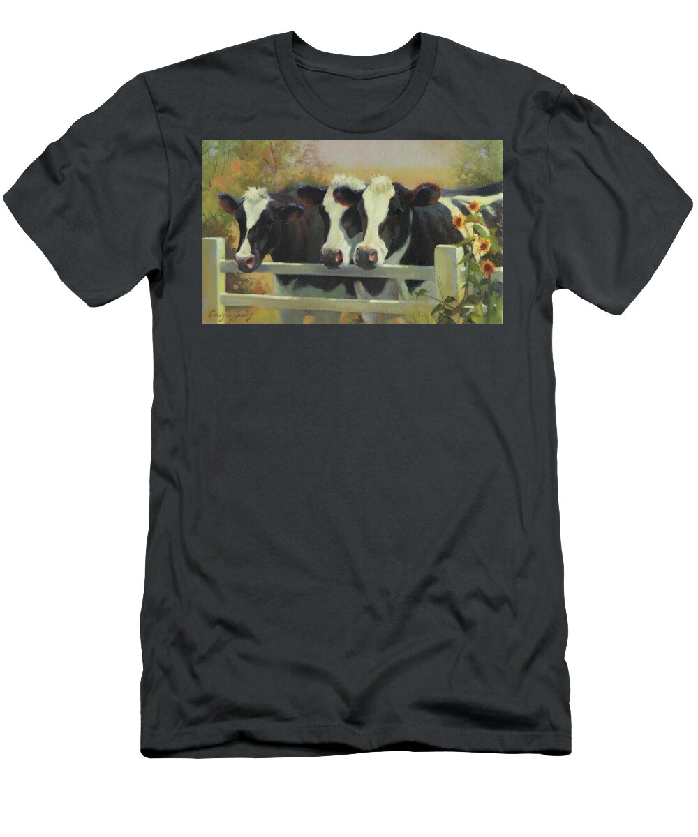 Farm Animals T-Shirt featuring the painting Meet the Diary Queens by Carolyne Hawley