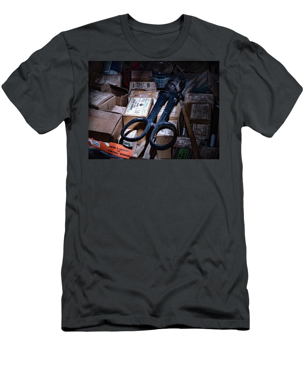 Archetecture Structure T-Shirt featuring the photograph Memorable Junk Drawer by Dennis Dame