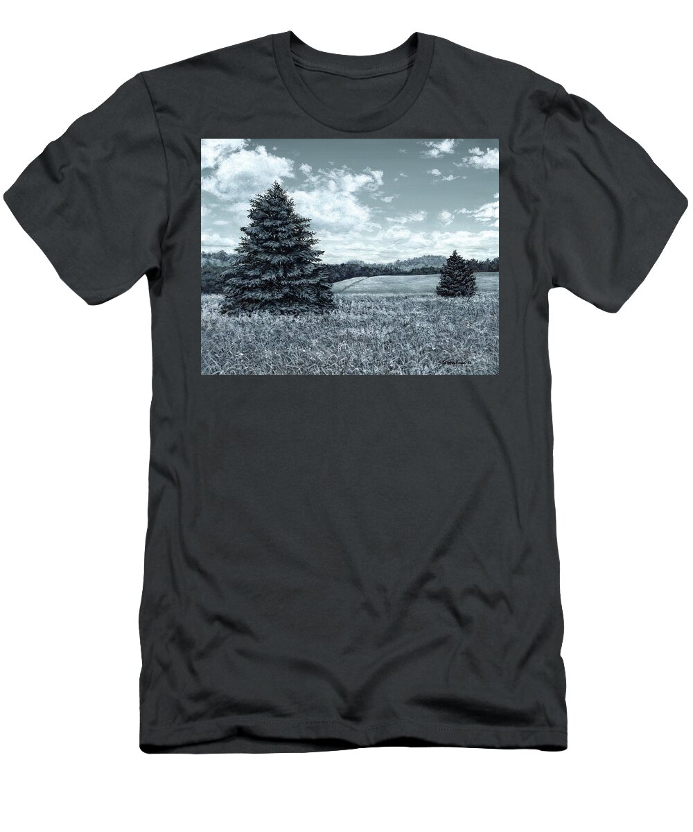 Landscape T-Shirt featuring the painting Memories of Summer by Shana Rowe Jackson