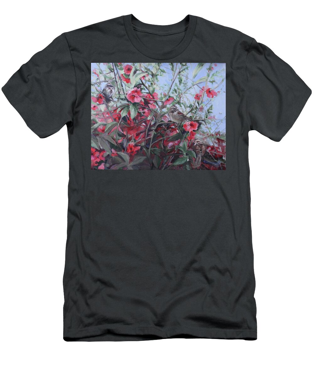 Flowers T-Shirt featuring the painting Memories of summer by Synnove Pettersen