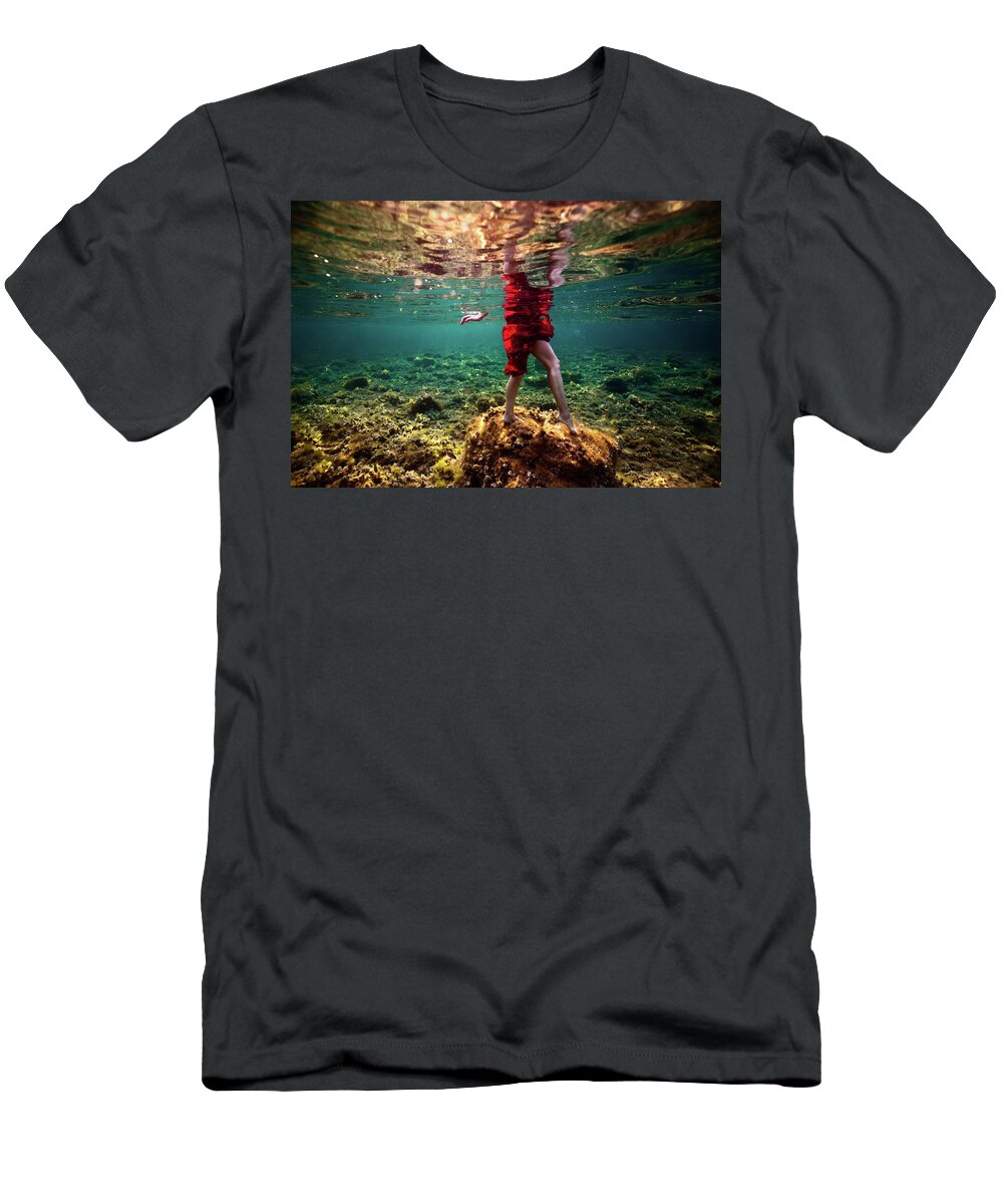 Underwater T-Shirt featuring the photograph Mermaid Legs by Gemma Silvestre