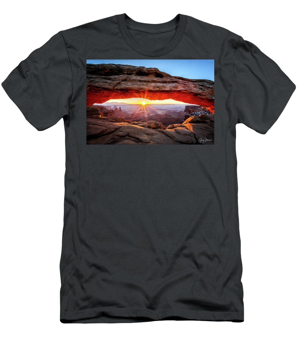 2020 Utah Trip T-Shirt featuring the photograph Mesa Arch by Gary Johnson