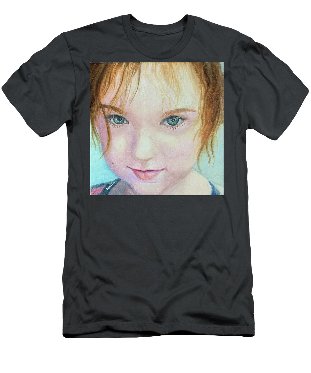 Child T-Shirt featuring the painting Mesmerizing Eyes by Jan Chesler