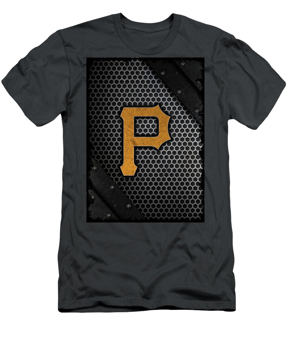 Metal Art Baseball Pittsburgh Pirates T-Shirt by Leith Huber - Pixels