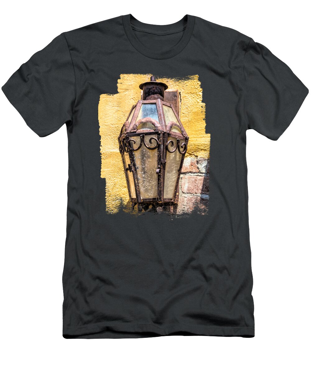 Wall Light T-Shirt featuring the photograph Mexican Lamp by Elisabeth Lucas