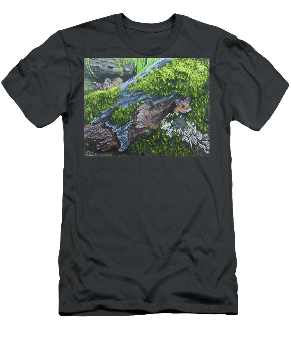 Mice T-Shirt featuring the painting Mice by Raymond Ore