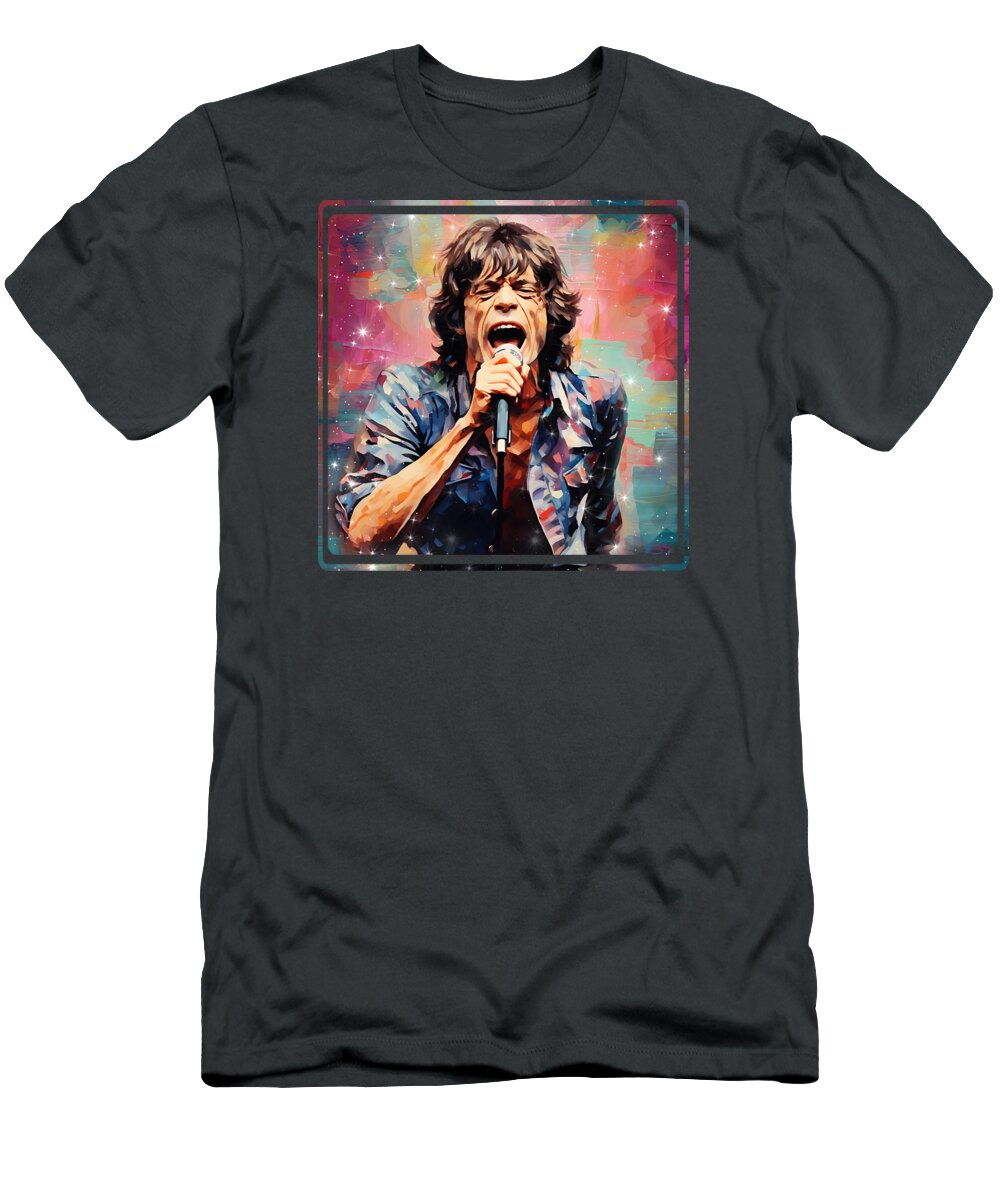 Mick Jagger T-Shirt featuring the painting Mick Jagger 4 by Mark Ashkenazi
