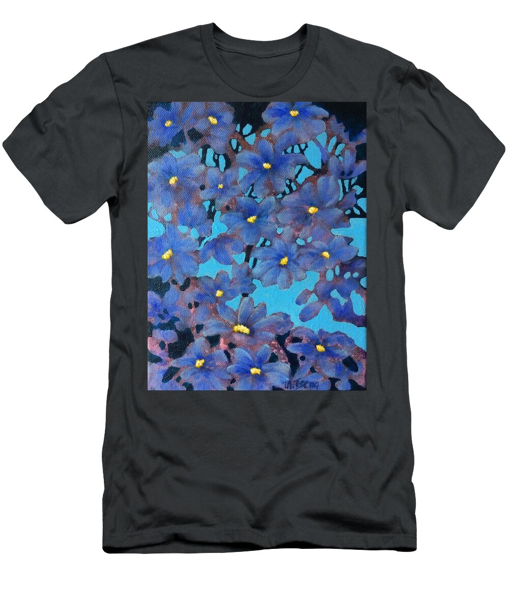 Bedroom T-Shirt featuring the painting Midnight blues by Milly Tseng