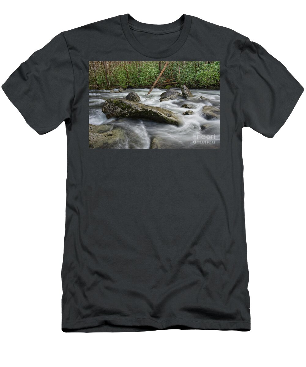 Middle Prong Little River T-Shirt featuring the photograph Middle Prong Little River 56 by Phil Perkins