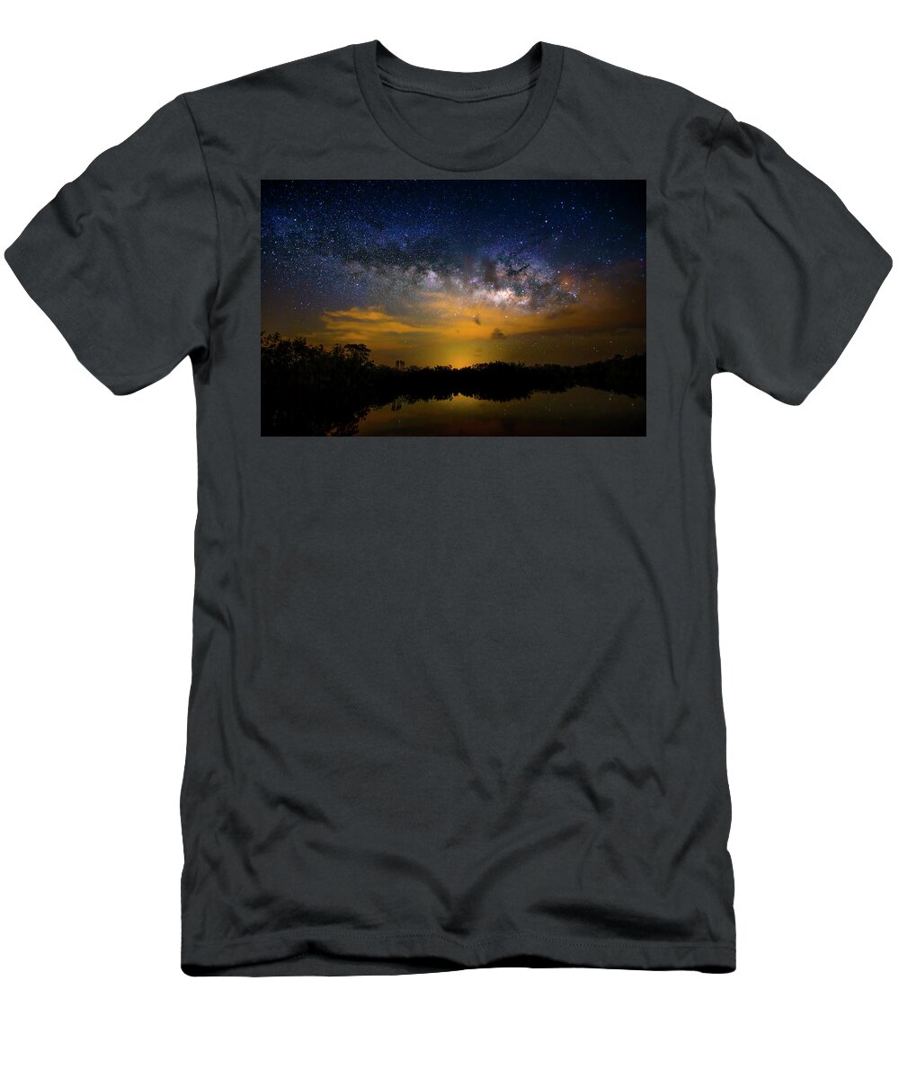 Milky Way T-Shirt featuring the photograph Milky Way Fire by Mark Andrew Thomas