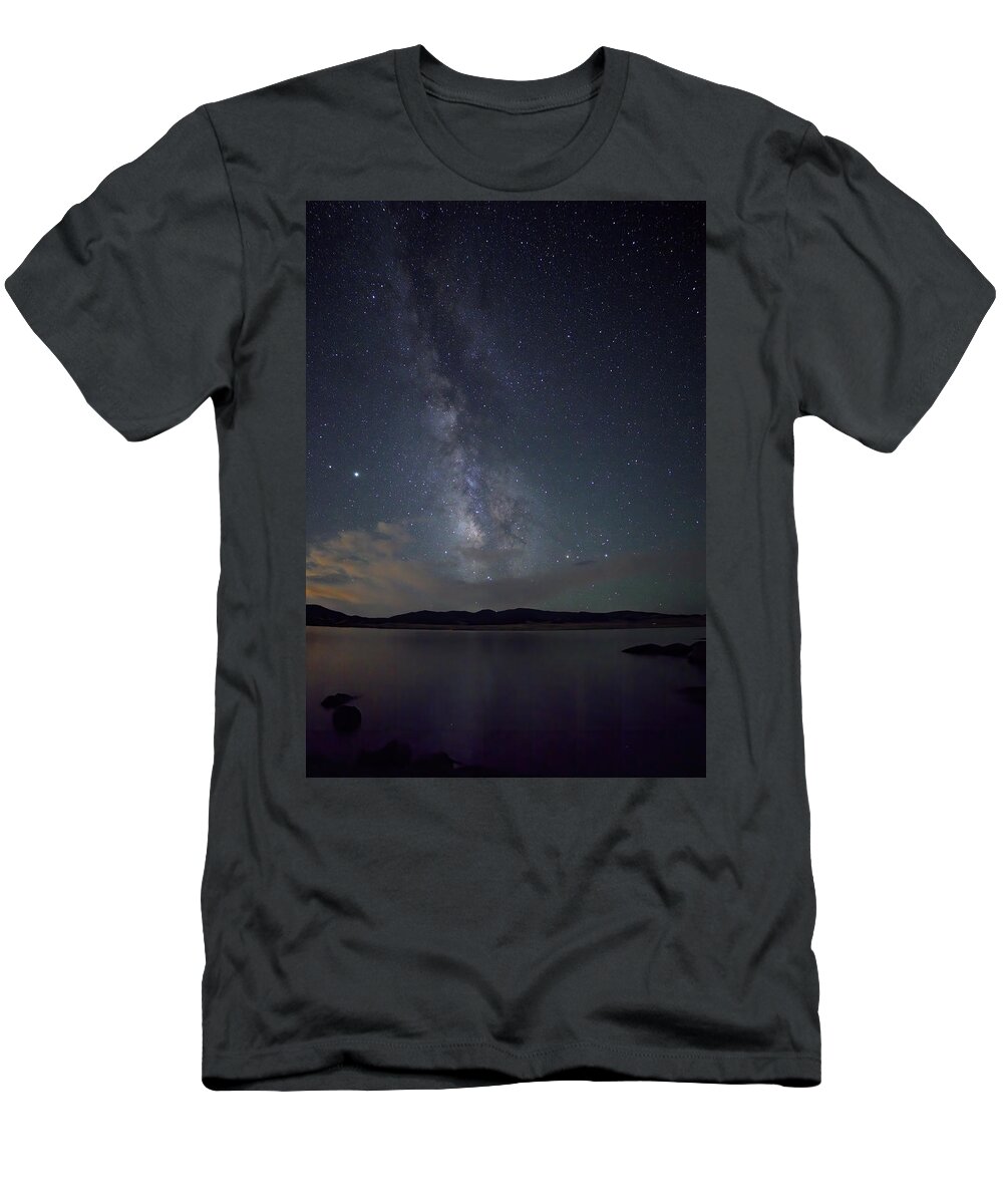 Milky Way T-Shirt featuring the photograph Milky Way Over 11 Mile by Bob Falcone