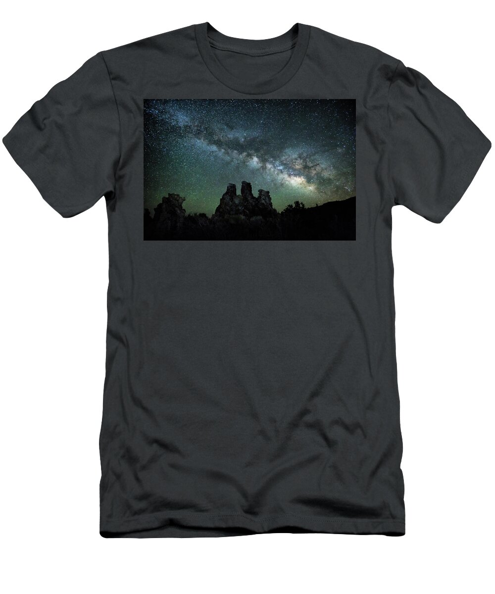 Milky Way T-Shirt featuring the photograph Milky Way Over the Tufas by Cheryl Strahl