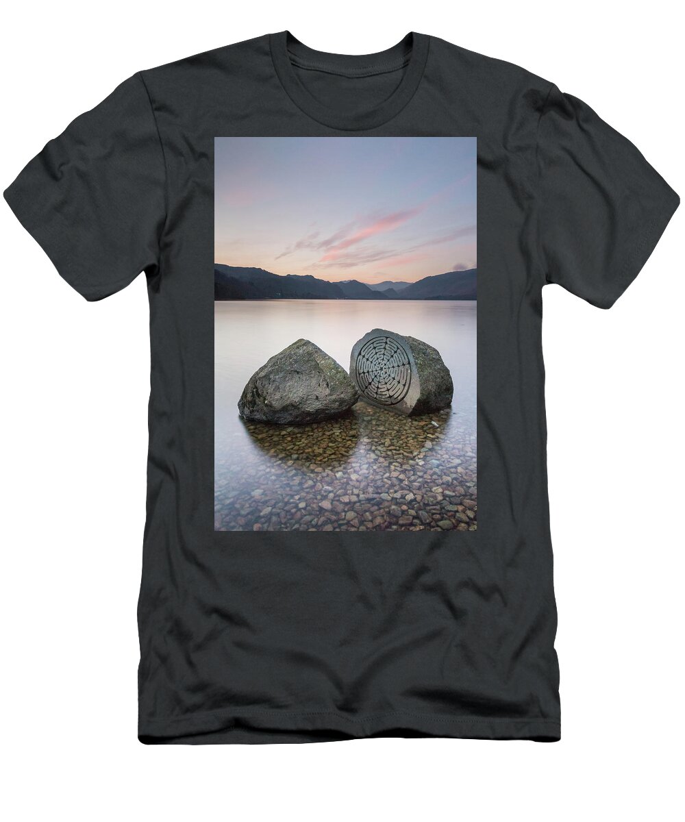 Millennium Stone T-Shirt featuring the photograph Millennium Stone - Derwent Water by Anita Nicholson