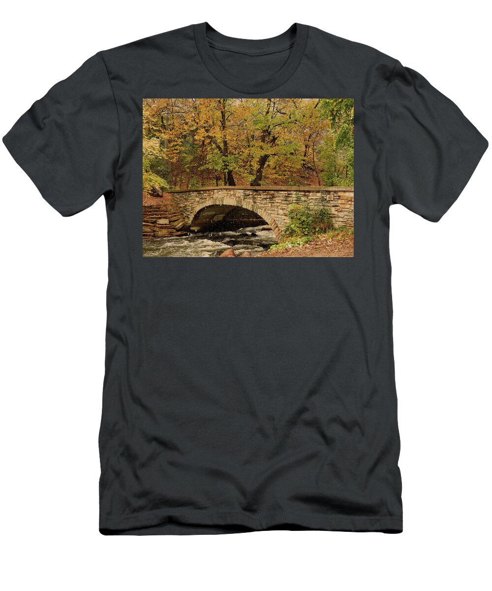Peterson Nature Photography T-Shirt featuring the photograph Minnehaha Stone Bridge by James Peterson