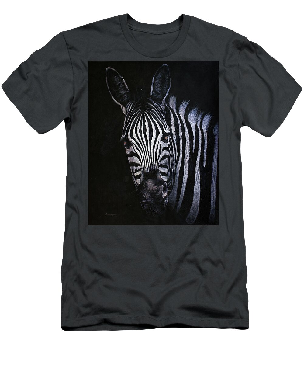 African Wildlife T-Shirt featuring the painting Mischievious by Ronnie Moyo