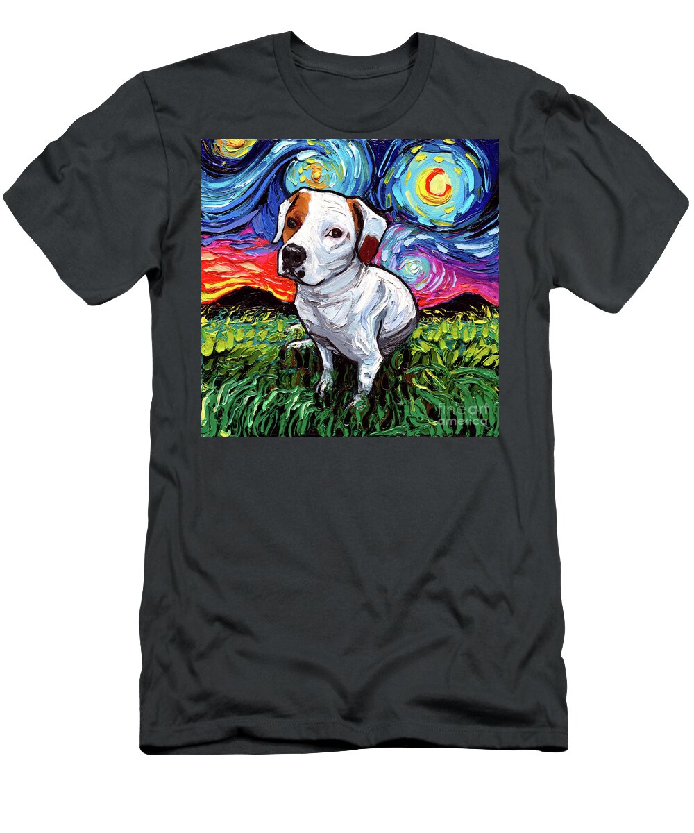 Pitbull T-Shirt featuring the painting Miss Mickey by Aja Trier