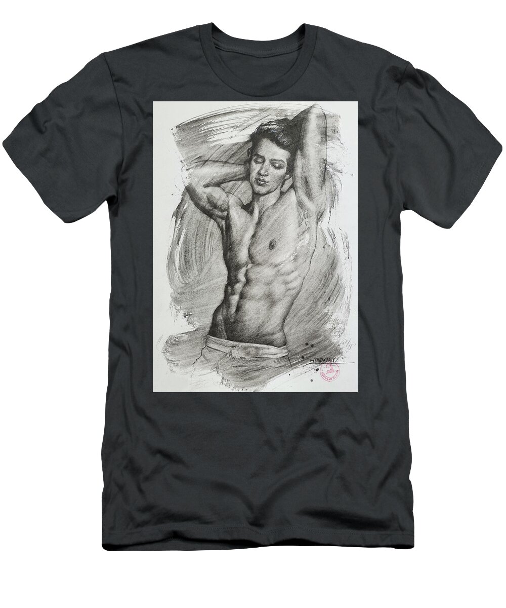 Drawing T-Shirt featuring the drawing Missing you by Hongtao Huang