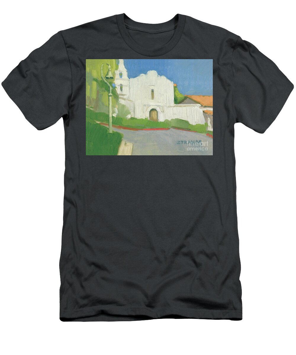 San Diego Mission De Alcala T-Shirt featuring the painting Mission de Alcala, San Diego by Paul Strahm