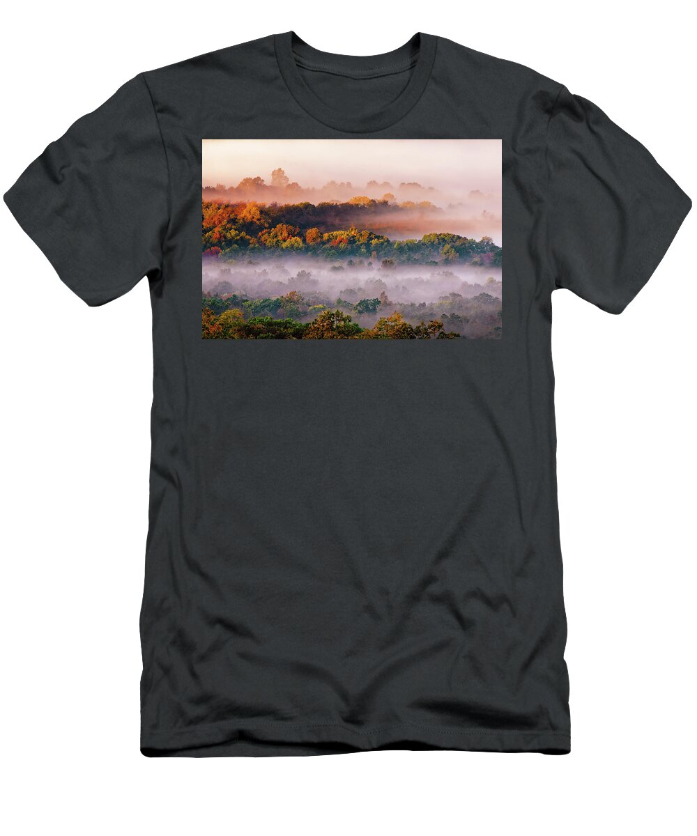 Hughes Mountain Conservation Area T-Shirt featuring the photograph Misty Valley by Robert Charity