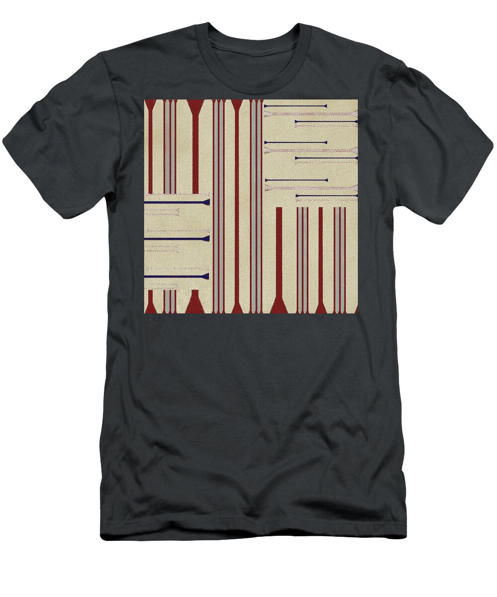 Stripe T-Shirt featuring the digital art Modern African Ticking Stripe by Sand And Chi