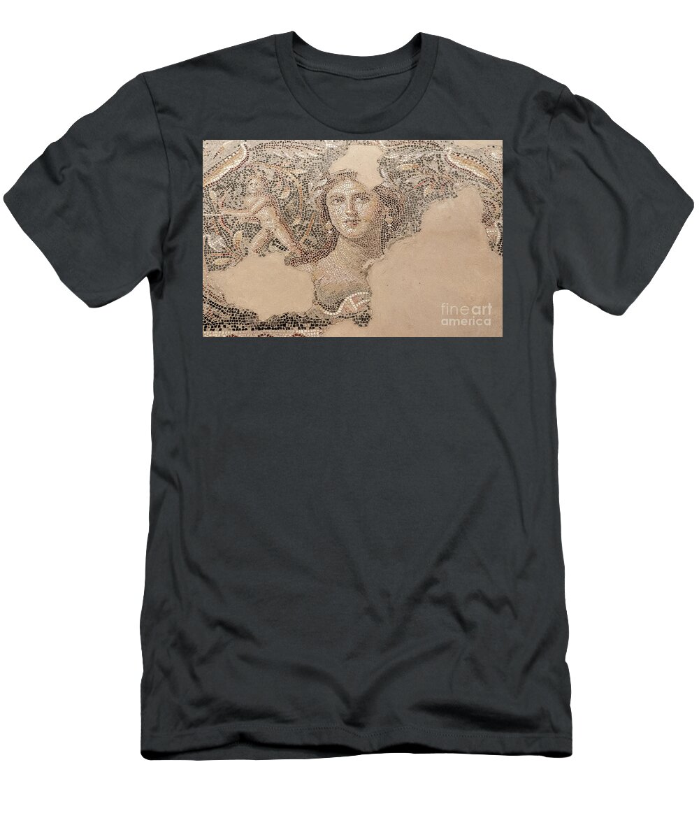 Mona Lisa T-Shirt featuring the photograph Mona Lisa of the Galilee, Sepphoris, Israel j4 by Ilan Rosen
