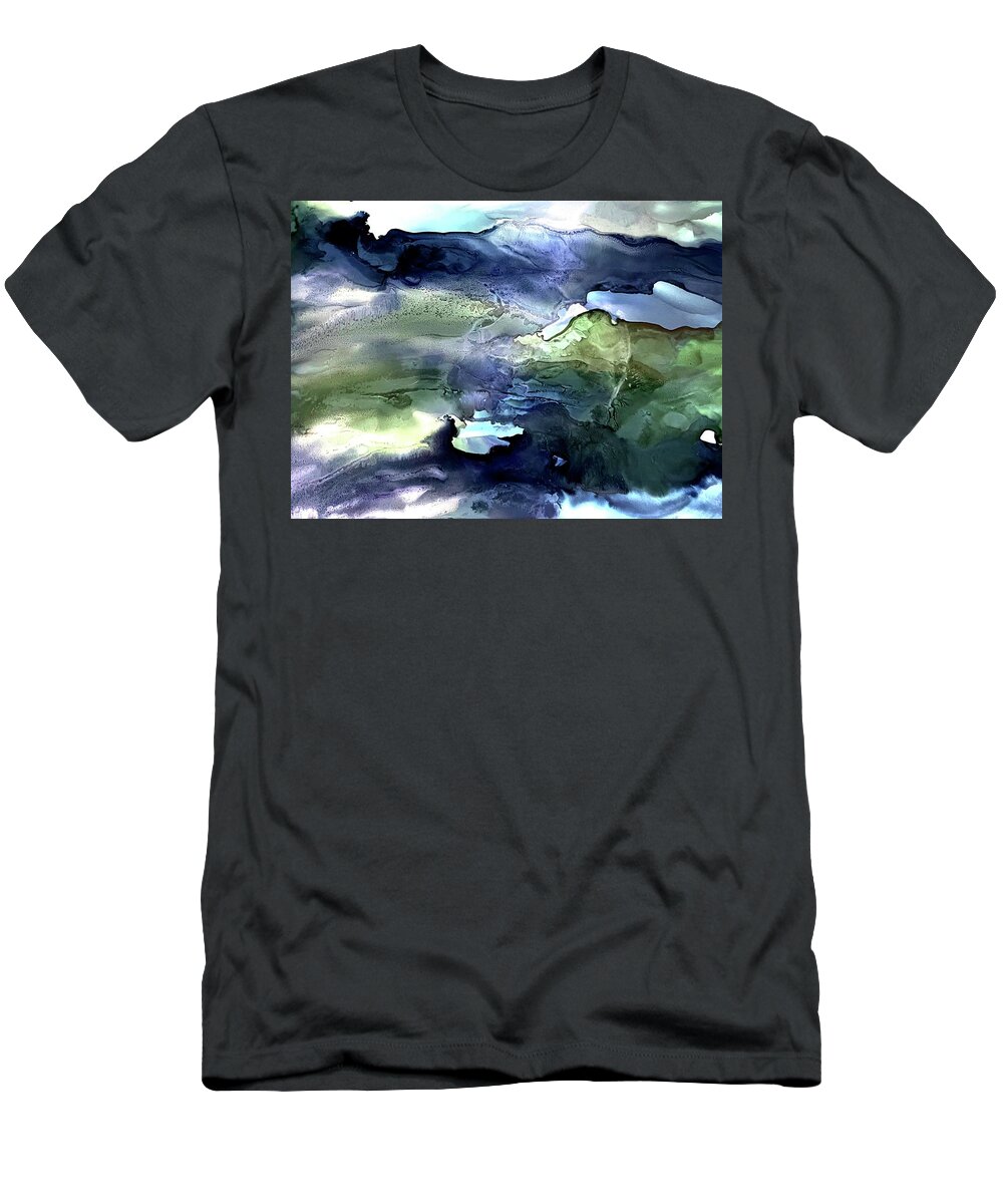  T-Shirt featuring the painting Moody Day by Tommy McDonell