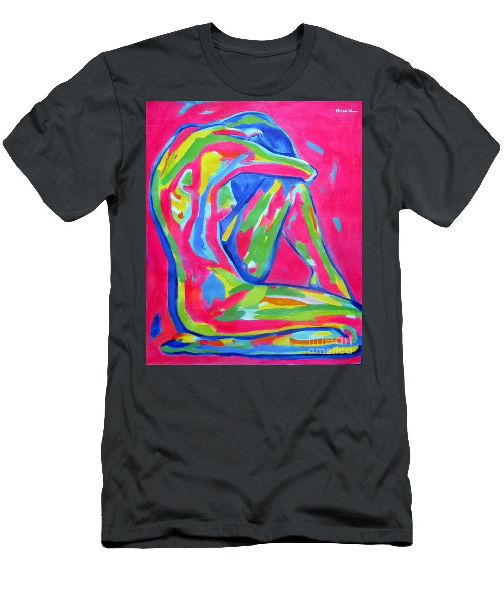 Affordable Original Art T-Shirt featuring the painting Moody sky by Helena Wierzbicki