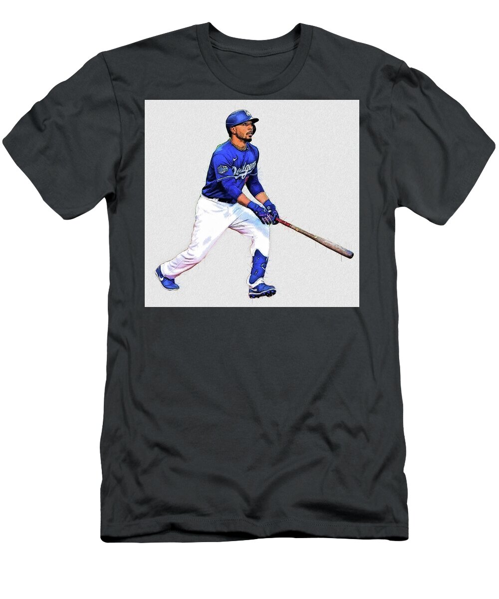 Mookie Betts - RF - Las Angeles Dodgers T-Shirt by Bob Smerecki - Pixels