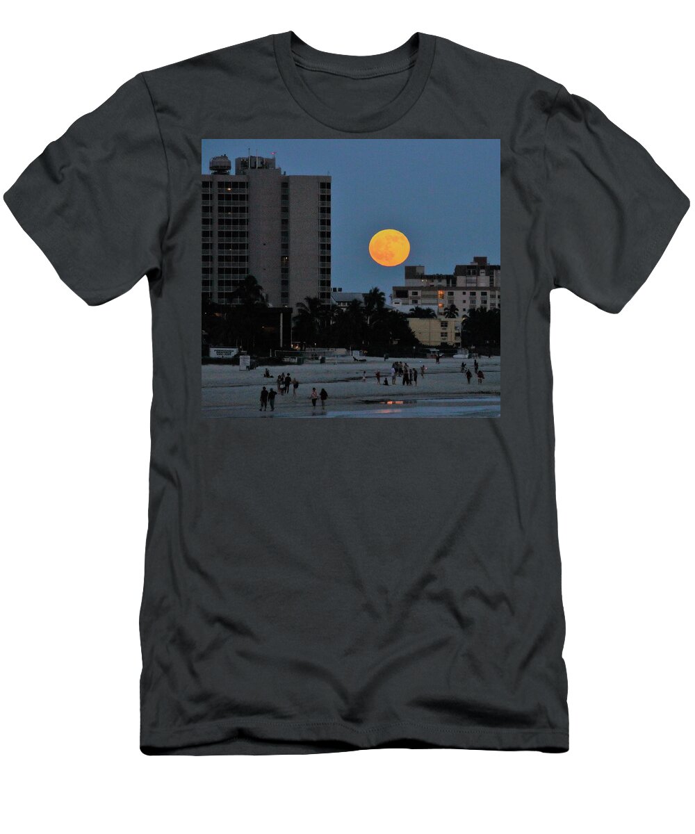 Moon T-Shirt featuring the photograph Moon Rise by Mingming Jiang