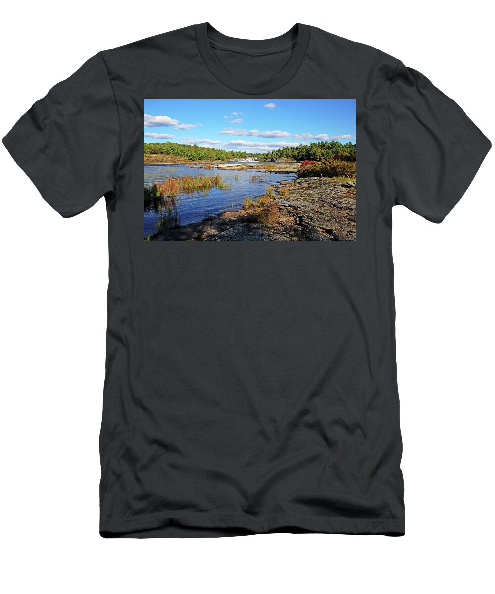 Waterfalls T-Shirt featuring the photograph Moon River At The Falls IV by Debbie Oppermann