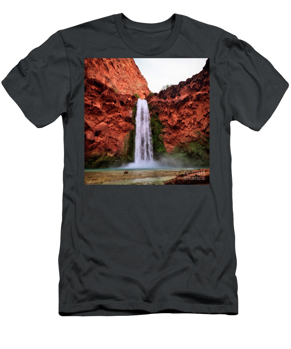 Mooney Falls T-Shirt featuring the photograph Mooney Falls at Havasupai by Amazing Action Photo Video