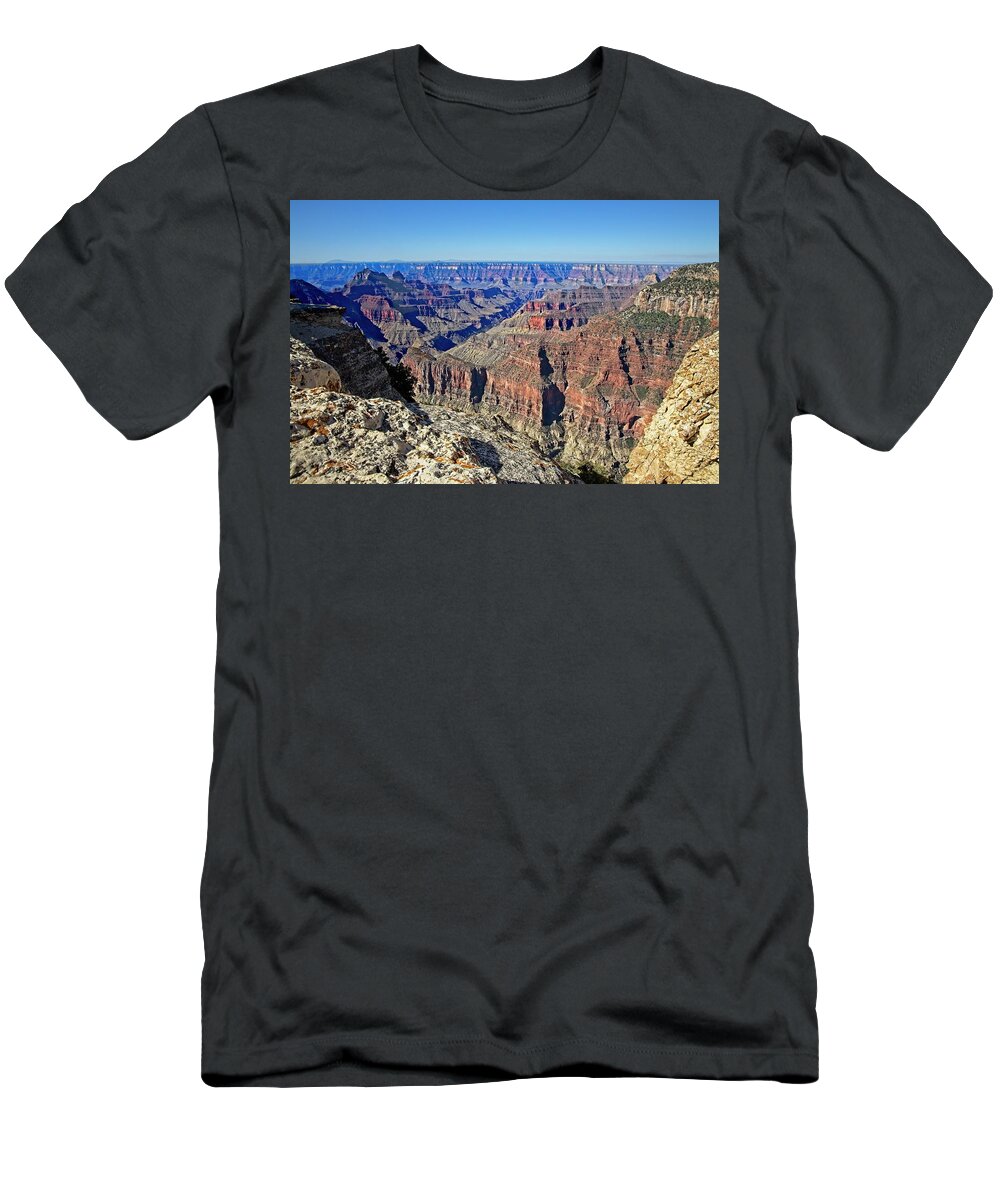 America T-Shirt featuring the photograph Morning at the North Rim by Ronald Lutz