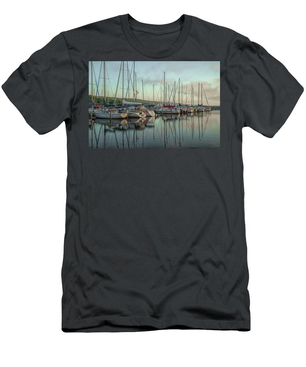 Sailboats T-Shirt featuring the photograph Morning Reflections by Rod Best