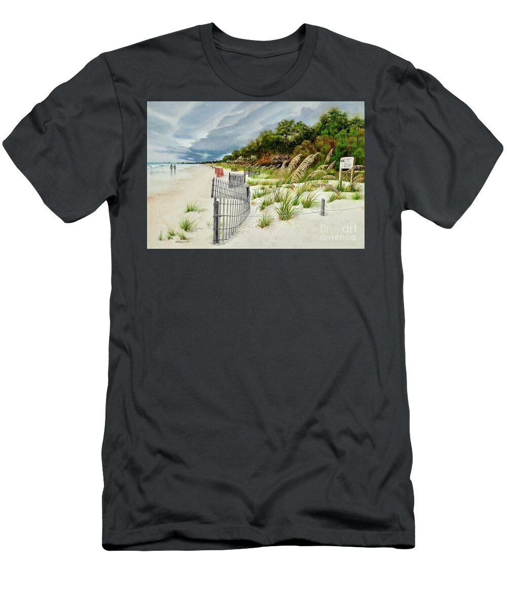 Landscape T-Shirt featuring the painting Morning Stroll by Jeanette Ferguson