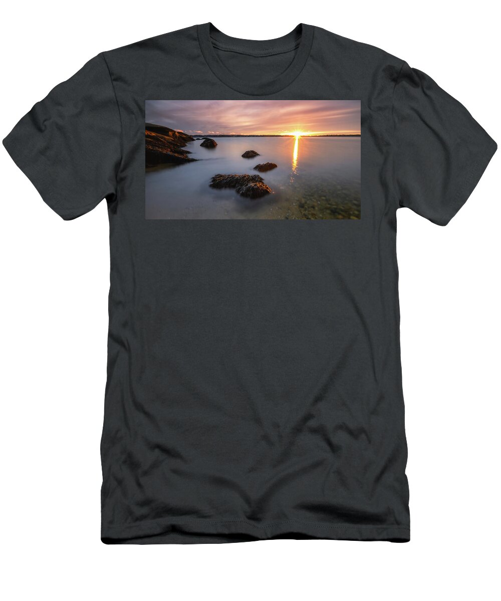 Sunrise T-Shirt featuring the photograph Morning Sun, Stage Fort Park by Michael Hubley