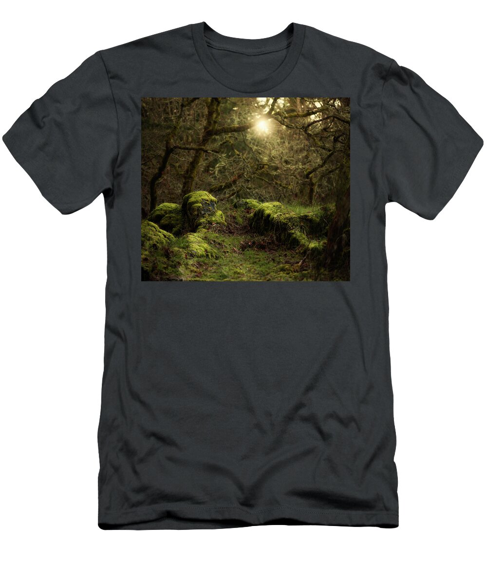 Moss T-Shirt featuring the photograph Mossy Rocks at Mill Hill Victoria by Naomi Maya