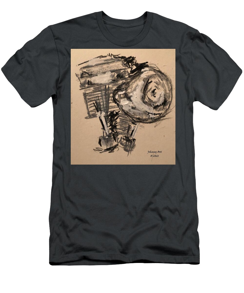 Harley Davidson St Augustine Beach Florida Usa T-Shirt featuring the painting Motor Head by John Anderson
