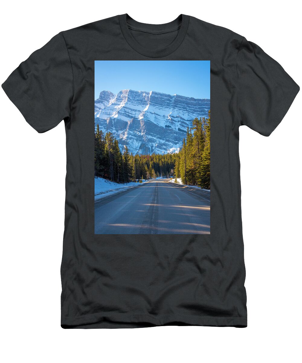 Banff T-Shirt featuring the photograph Mountain Drive by Bill Cubitt