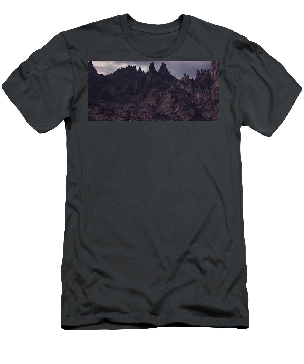 Lovecraft T-Shirt featuring the digital art Mountains of Madness by Bernie Sirelson