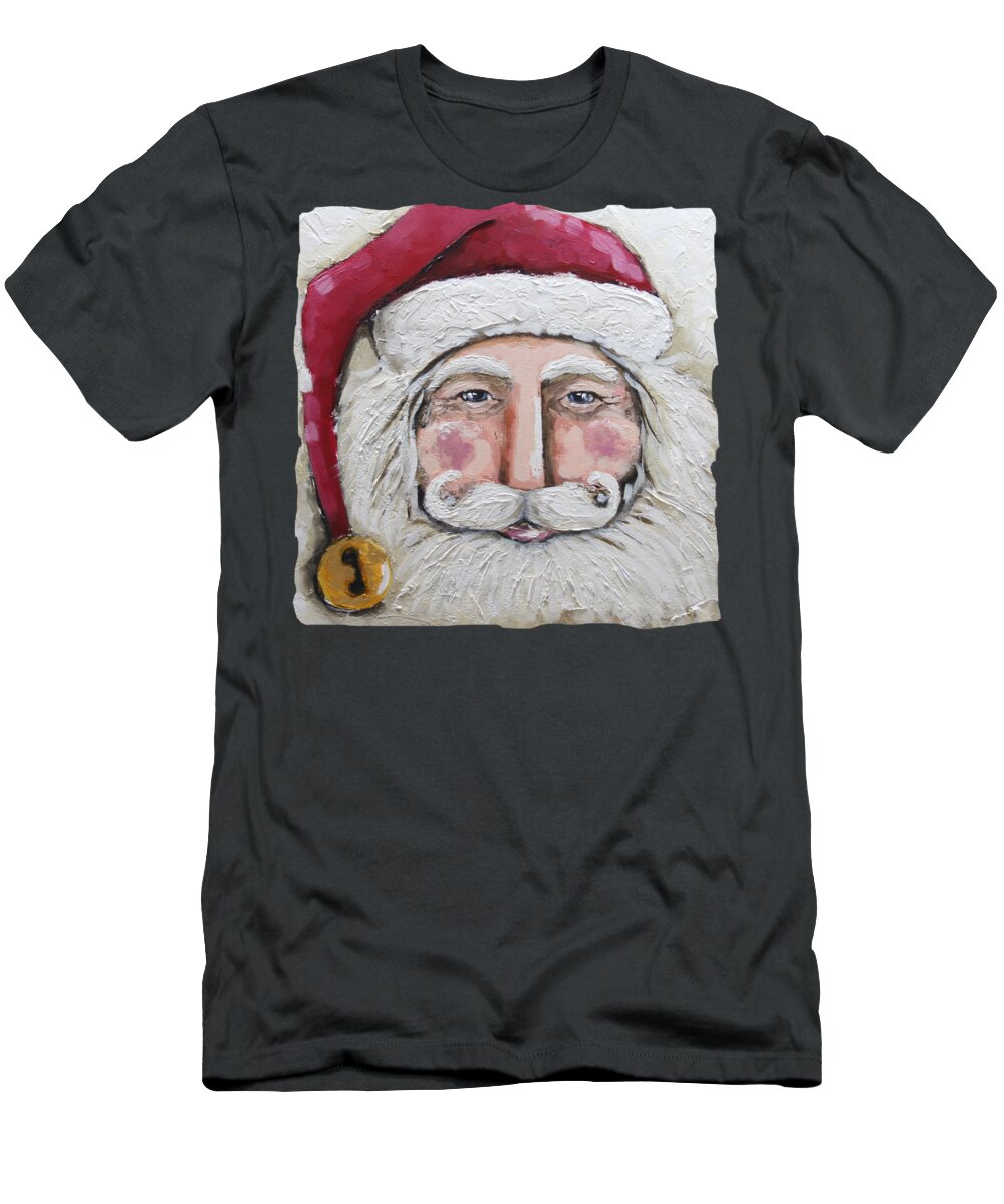 Santa T-Shirt featuring the painting Mr Santa by Lucia Stewart