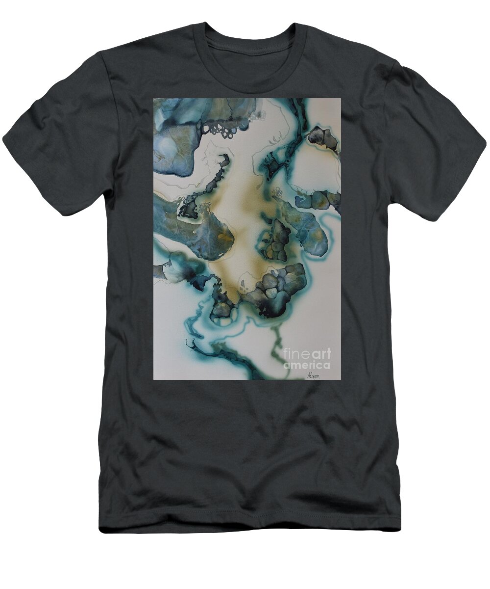 Abstract T-Shirt featuring the painting Muddy Waters by Donna Acheson-Juillet