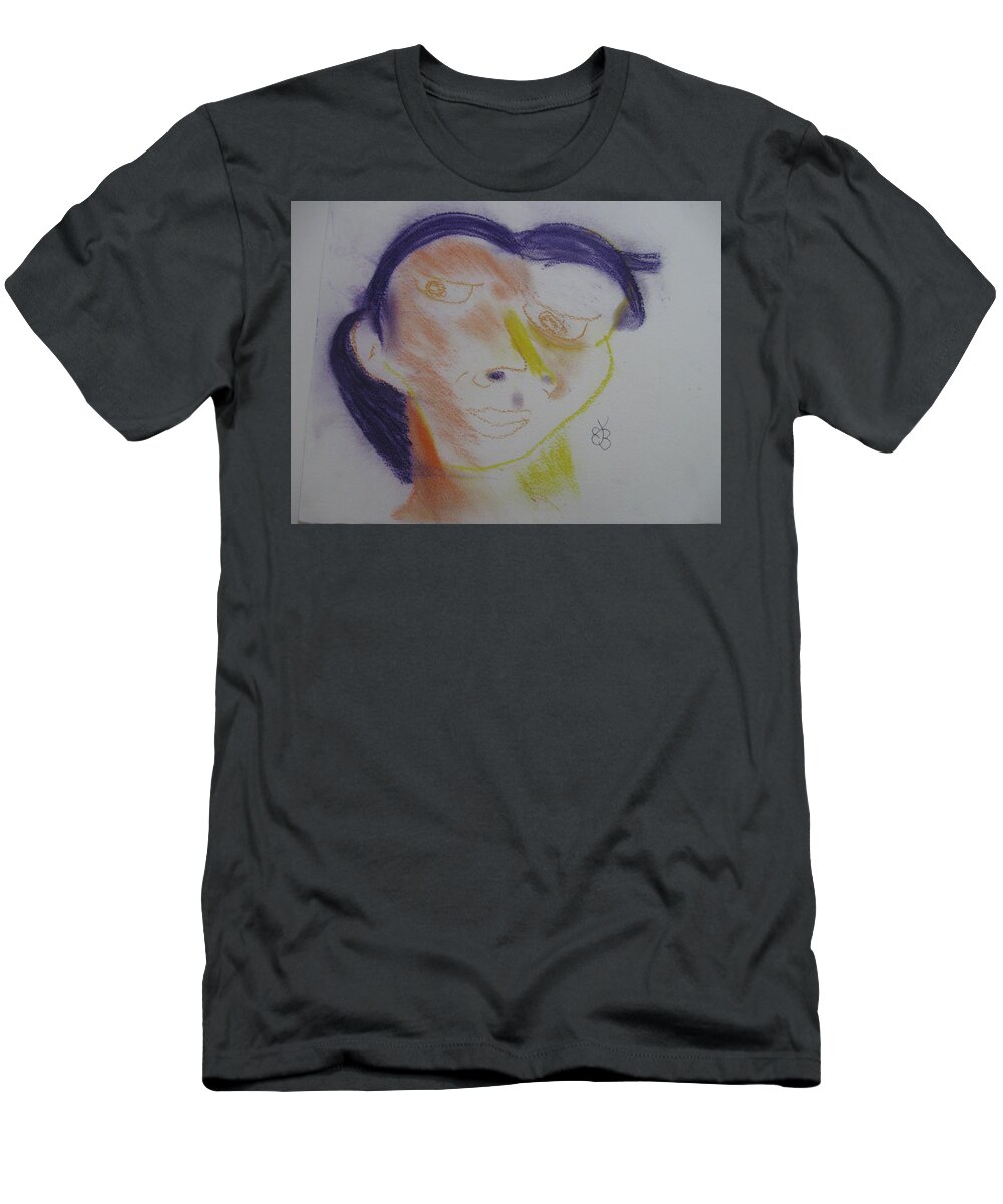  T-Shirt featuring the drawing Multi coloured face by AJ Brown
