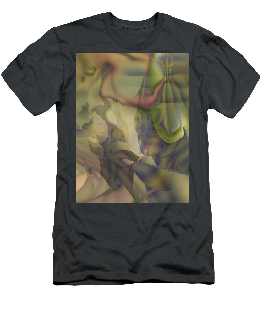 Mighty Sight Studio Surrealism Abstractions Fantasy Art T-Shirt featuring the digital art Murdering Crows by Steve Sperry