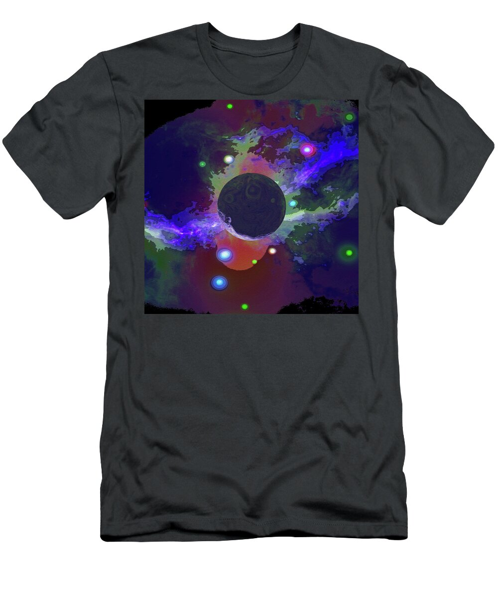 Abstract T-Shirt featuring the digital art Mysterious Planet X by Don White Artdreamer