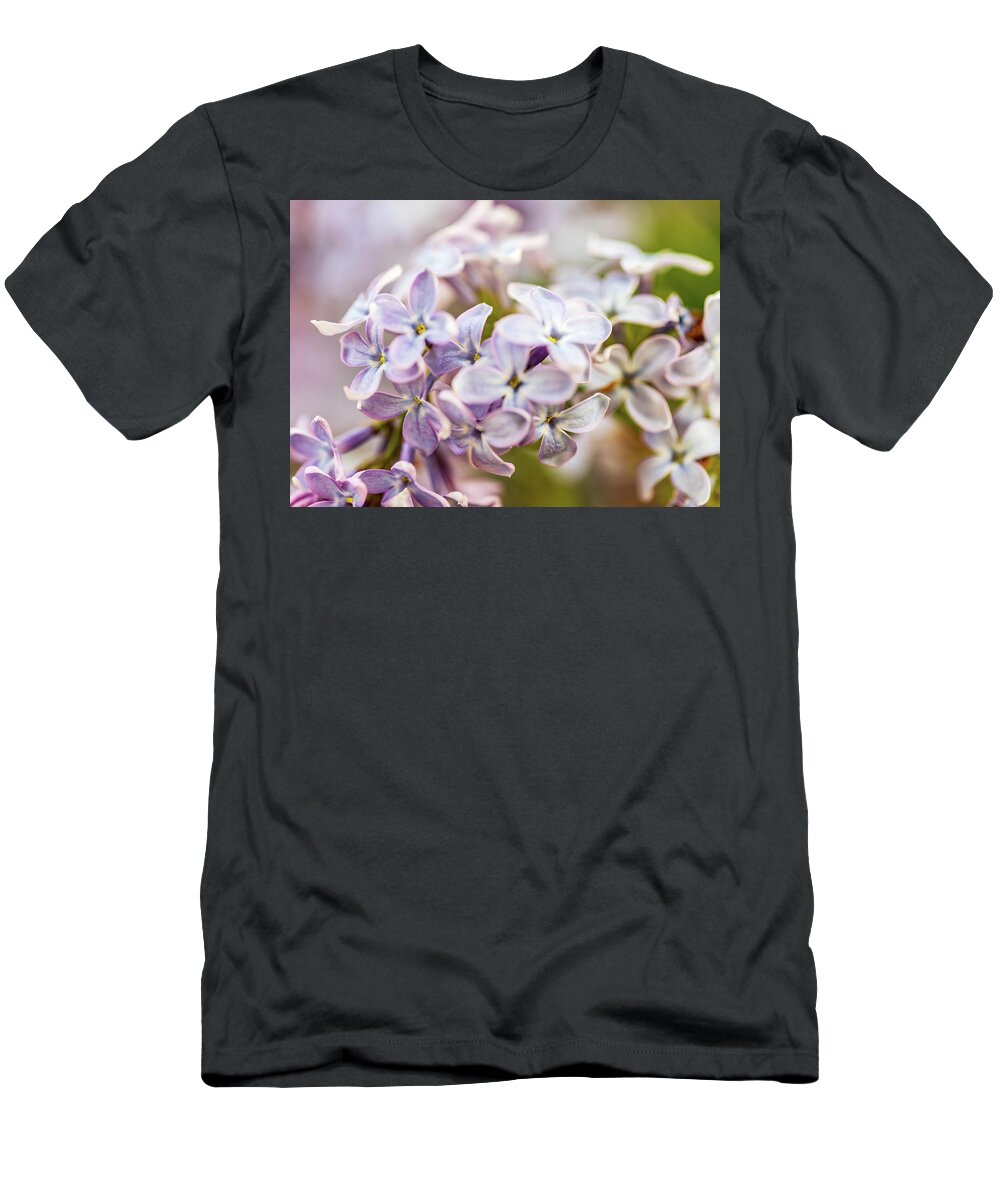 Pink Flowers T-Shirt featuring the photograph Nature Photography - Lilacs by Amelia Pearn