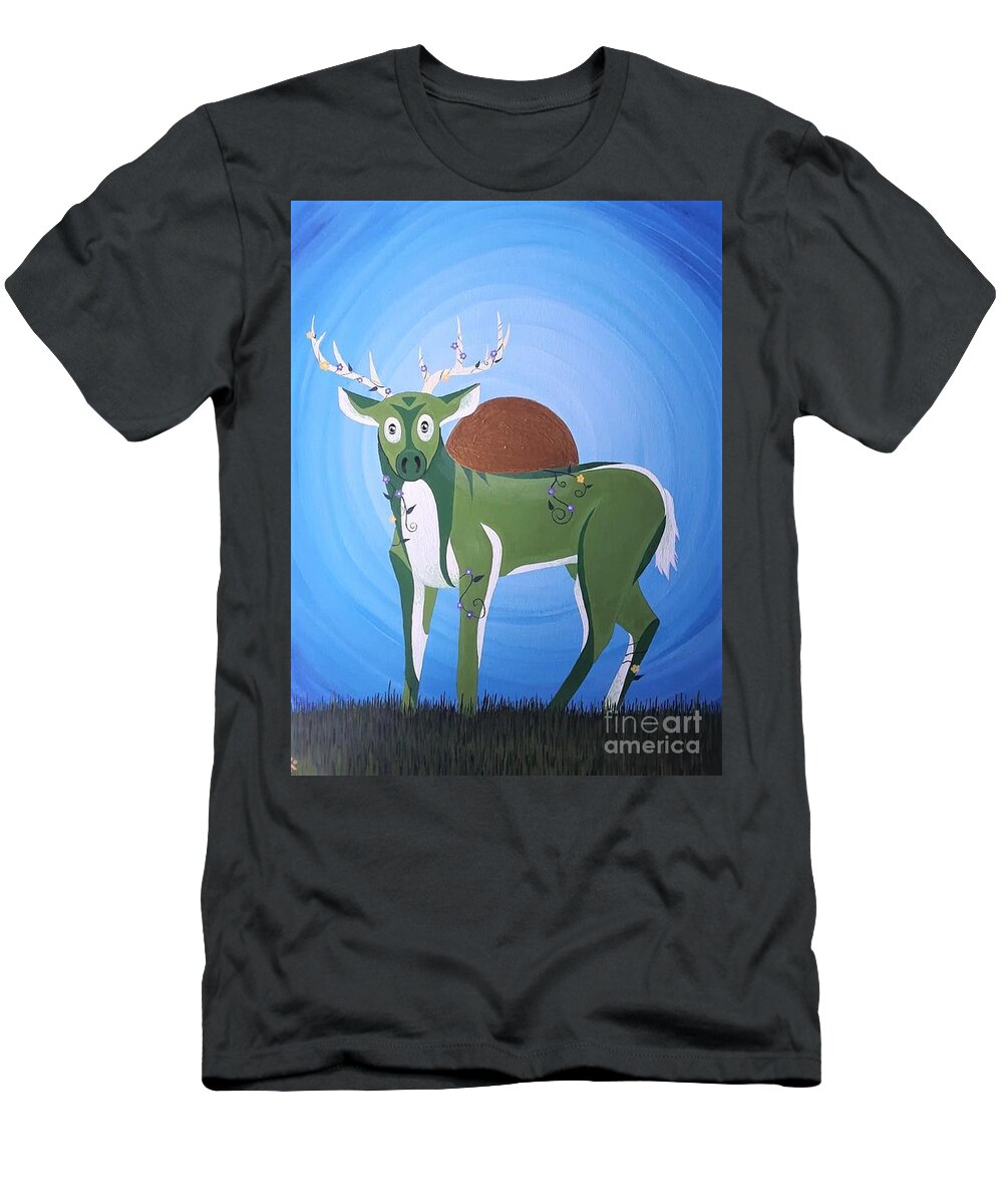 Nature T-Shirt featuring the painting Nature's Gaurdian by April Reilly