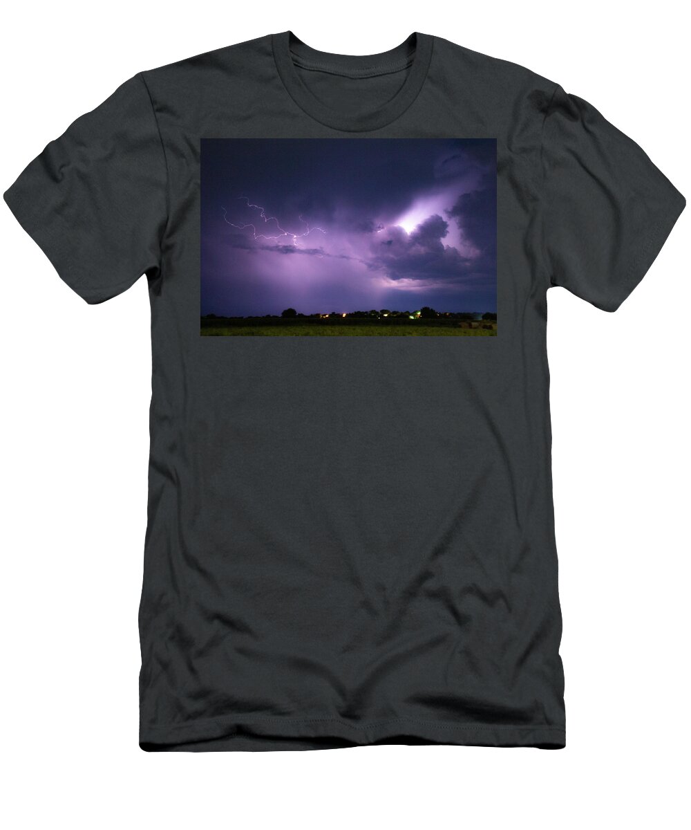 Nebraskasc T-Shirt featuring the photograph Nebraska August Lightning 037 by Dale Kaminski
