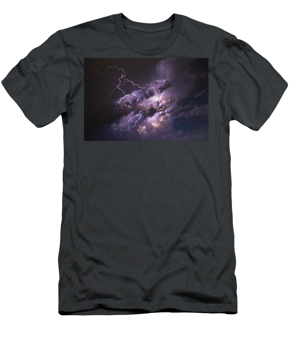 Nebraskasc T-Shirt featuring the photograph Nebraska August Lightning 040 by Dale Kaminski