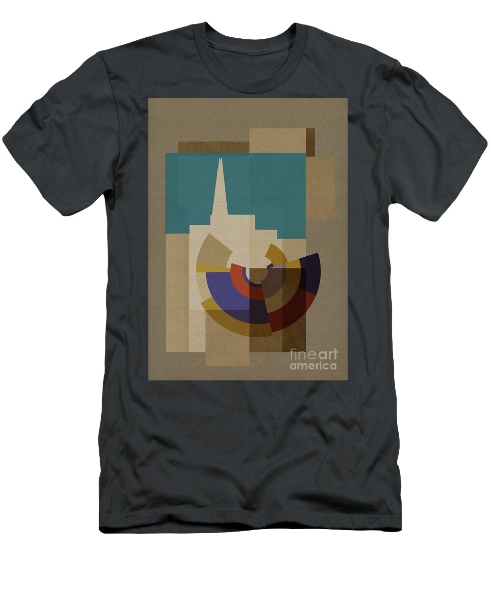 London T-Shirt featuring the mixed media New Capital Squares - Shard by BFA Prints