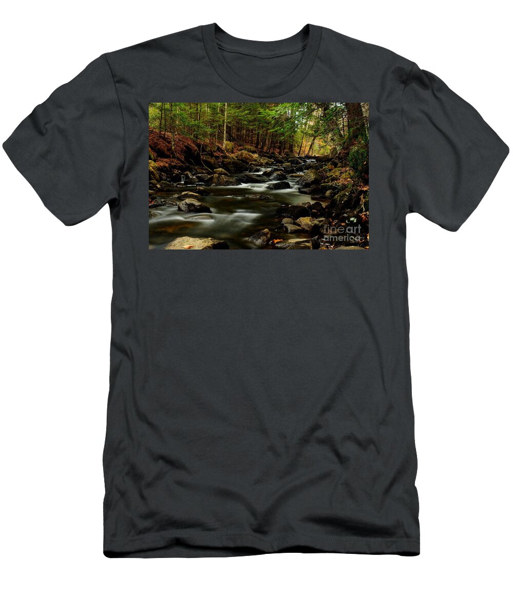 New Hampshire T-Shirt featuring the photograph New Hampshire Brook by Steve Brown